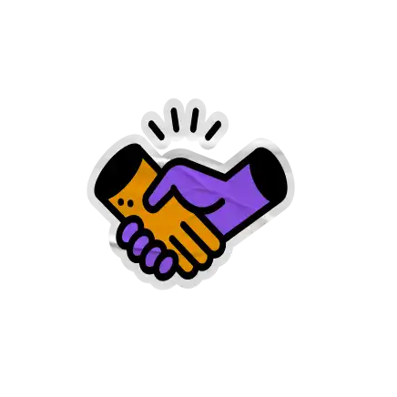 Two hands high five, surrounded by sparkles